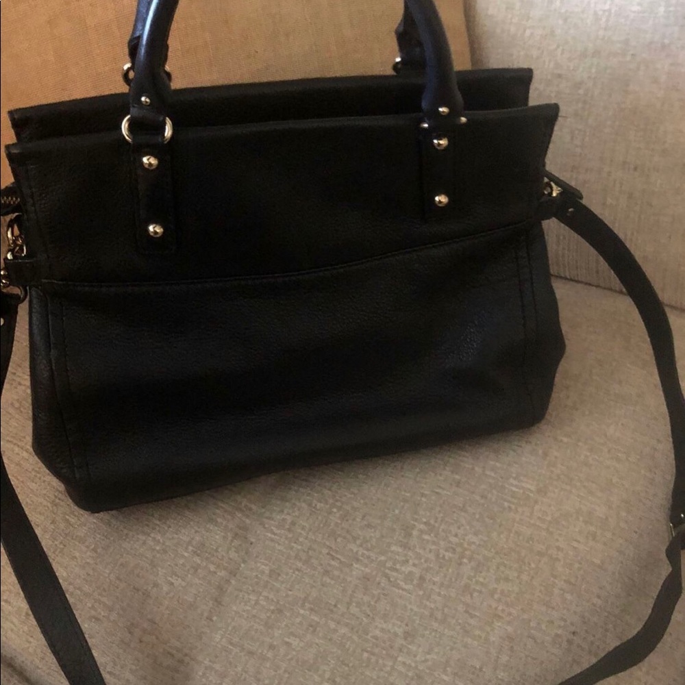 Medium side leather black Kate spade
